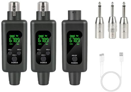 SZLIFE Kit de transmetteur et récepteur de Micro à 2,4 GHz Système de sans Fil, Noir, 1 par 2