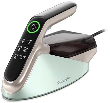 Newbealer Dampfbügeleisen 2400W Turbo, Grün | 350 ml abnehmbarer Wassertank, max. 32 g/min Dauerdampf, 200 g Dampfstoß, 4 Dampfstufen