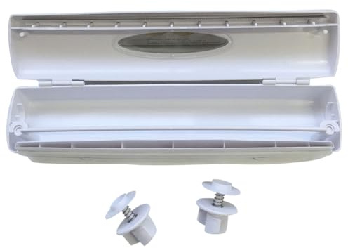 Wrap Dispenser and Cutter for Cling Film Tin Foil 12 Inch Smooth Cutting with Clear Window to Check Roll Easy Refill Perfect for Kitchen Organization