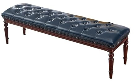 ZZlei2yu-12 Bettbank Gepolsterte Schlafzimmerbänke, Leder-Fußstütze, Hocker, Akzentbank for Eingangsbereich, Esszimmer, Wohnzimmer, Schlafzimmer, Ende des Bettes Sitzbank(Blue)