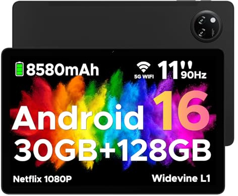 DOOGEE Tab A9 Pro+ Android 16 Tablet 11 Zoll 30GB RAM +128GB ROM (2TB TF) Unisoc T7200 Octa Core Tablets PC, 8580mAh Gaming Tablet Android,13MP+5MP/WiFi 5/WidevineL1/ GPS/Face ID/OTG