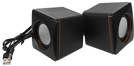 VERDANVERSE Mini Altoparlanti USB Cablati per Computer Portatili e Desktop, Casse Audio Compatte in ABS Magnete e Rame, per Casa e Viaggio