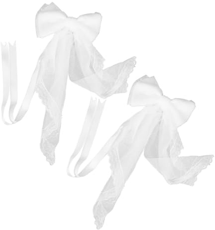 SMASOLO 2 Piezas Alzapaños de Ventana de Encaje Blanco con Lazo Nórdico de Accesorios Decorativos para Cortinas de Habitación de Novia Diseño Ligero y Festivo