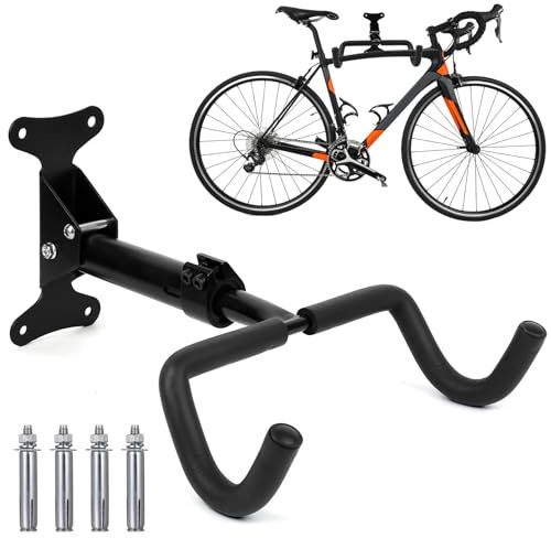 1 SetBike Wall Mounts, Foldable Bike Hooks for Wall Mounted Bike Rack Walls, Adjustable Distance & 360 Degree Rotation Bicycle Hanger Rack for MTB Road Bikes Storage, Space Saving Design
