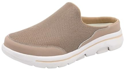Chaussures de loisirs pour homme - Confortables et respirantes - En maille - Avec semelle plate et sans talon - Pour homme et femme, marron, 42 EU