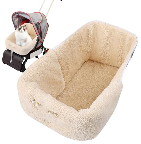 Qukoielly Tapete para cochecito de mascotas, transpirable e impermeable, con forro magnético, tapete de cojín de invierno para perro, gato, cochecito, suministros reutilizables para mascotas, para