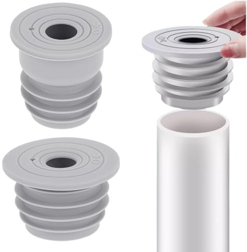 EPFUL Sello de Tubería de Lavadora : Accesorio de Drenaje 2 en 1 de Silicona + Tapón Anti-Olor, Gris | Apto para Tubos 35-40mm & 45-50mm (Cocina & Baño)