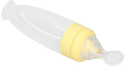 Fdit Cubierta de Filtro de Cuchara para Biberón, Diseño de Ventosa, Herramienta de Alimentación Ligera y Portátil para Uso en Exteriores (YELLOW)