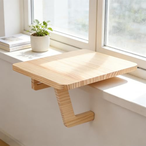 URCheers Växtställ för fönsterbräda, 30 x 30 cm, svävande hylla för växter, hängande hylla, hyllbräda, fönsterbräda, förlängningshylla, lämplig för små krukväxter eller lätta föremål
