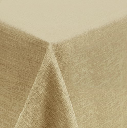 Unbekannt Tischdecke 160x160 cm eckig Struktur Leinen-Optik beschichtet Wasser und Schmutz abweisend Lotuseffekt #1177 (beige Natur)