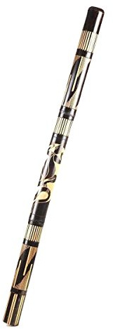 Didgeridoo Bambus Holz Aborigini bemalt geschnitzt Instrument fair Gecko Schildkröte Dot Painting (geschnitzt schwarz)