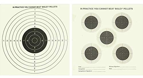 Bisley 100 Double Sided Airgun Targets 17cm (6.75) Card Airgun Targets Air Rifle Pistol Hunting Practice Zero