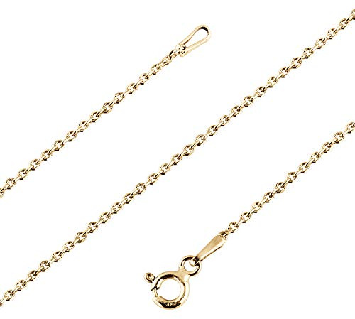 Avesano Ankerkette vergoldet 925 Silber Damen 1 mm Halskette 101031-5 | goldene Silberkette Gold Kette Goldkettchen in den Längen 40 42 45 50 60 70 cm verfügbar