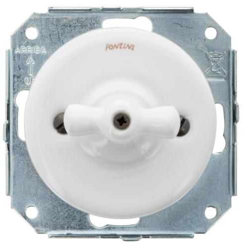 Fontini - Garby Colonial - Interrupteur Va & Vient Porcelaine Blanche