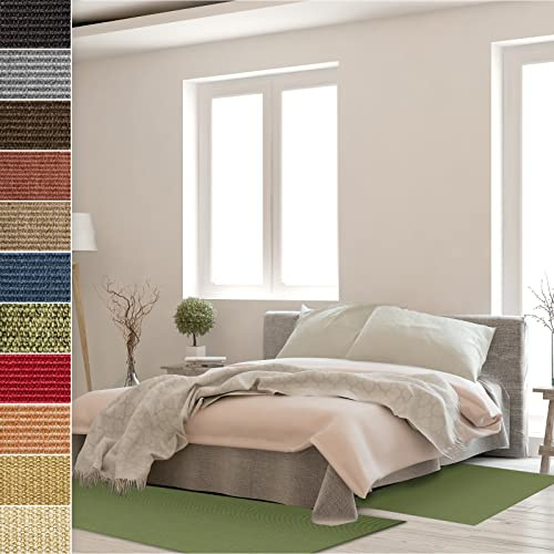Floordirekt Sisal-Bettumrandung Sylt - Bettvorleger Teppichläufer - 3-teiliges Läufer-Set in 3 Größen (B: 67 cm | L: 1 x 250 cm + 2 x 140 cm, Grün)