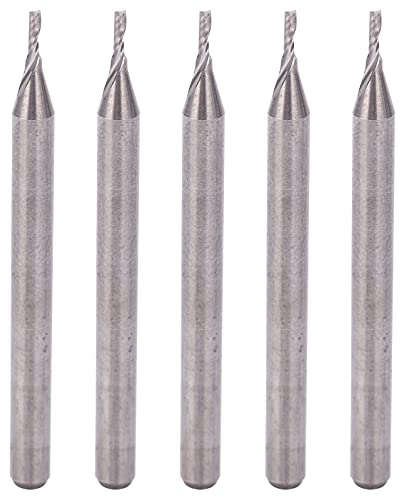 5er-Pack Schaftfräser, Wolframstahl Spiralfräser Holzschnitzerei CNC Fräser, Fräserkopf 1 Mm, Schaftdurchmesser 3,175 Mm, Gesamtlänge 39 Mm