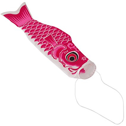 Baoblaze Japanische Windsack Karpfen Flagen Fischwind Flagge, 150 cm rosa