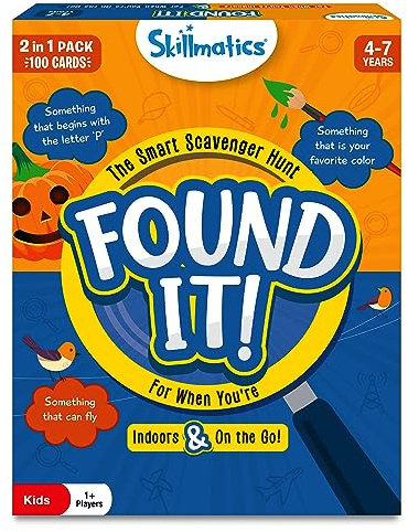 Skillmatics Indoor & Travel Scavenger Hunt – Found It Card Game | Educational Game Collections, Gifts for Kids, Boys, Girls and Families, for Ages 4, 5, 6, 7, Perfect for Home, School
