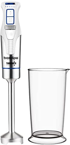 Turbomix-1200 - Batidora de brazo 1200W con cuchillas de acero inoxidable - Con velocidad variable + Turbo - Incluye vaso medidor 800ml - Bastilipo