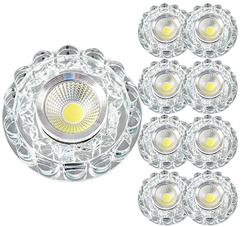 FAZRPIP 5W Kristall-LED-Einbaustrahler, 9er-Set, blendfreie Kristallstrahler, Augapfel-Nachrüst-Deckeneinbauleuchte, runder LED-Dekostrahler für Flur, Flur, Wohnzimmer