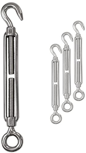 4x Edelstahl Spannschloss Spannschraube Ø10mm M10 V2A 22-34cm lang 800kg