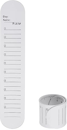 sourcing map 2 x Silikon-Memo-Armband, 20 cm, 20 cm, wasserdicht, wiederverwendbar, Slap-Armbänder, beschreibbar, löschbar, tragbar, Linienblock-Armbänder für den Alltag, Weiß