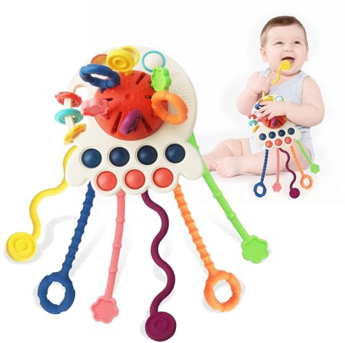 Montessori Toys for 1 Year Old- KETIEE Sensory Toys for Babies 12-18 Months, Pull String Activity Toy Travel Toys Early Development Toys Fine Motor Skills Toys Gift for Babies 18M+