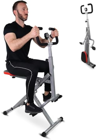 Mobiclinic®, Total crunch fitness, Rudergerät, Kompakt zusammenklappbar, Vitalfit, Multifunktionales training, Lcd-display, 100kg, Europäische marke, Home gym, Verstellbarer griff, Anti-rutsch-pedale