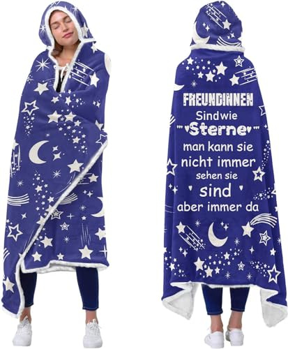 AOKILE Beste Freundin Geschenke, Kuscheldecke Flauschige Personalisierte Sherpa Fleece Decke mit ärmeln, Geschenke für Freundin Schwester Freundschaft Geschenk Geburtstagsgeschenk