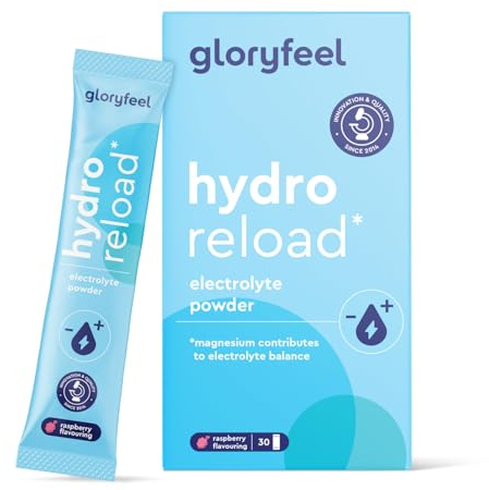 Hydro Reload* Elektrolyt Pulver für Flüssigkeitshaushalt - 30 Beutel - Kalium & Magnesium für Elektrolytgleichgewicht - Isotonisch & Zuckerarm - Mit Himbeergeschmack