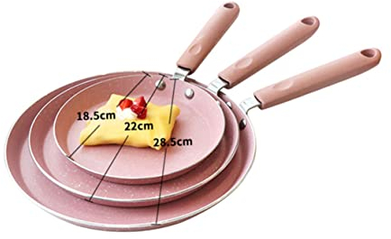 Aluminum Non-Stick Crepe Pan 10 Inch Pancake Frying Pan for Omelets and Sandwiches Kitchen Gadget for Home and Restaurant Pink