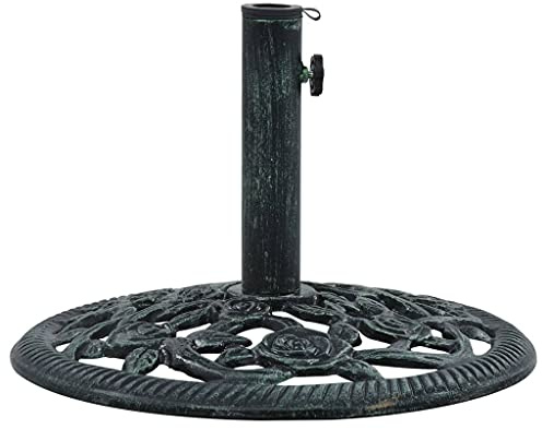 CIADAZ Socle de Parasol Vert 9 kg 40 cm Fonte,Pied De Parasol,Pied De Parasol Lourd,Pied De Parasol sur roulettes
