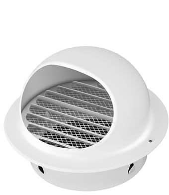 YFAURNDE Copertura Verniciata Antipioggia E Antivento Copertura del Camino Tetto Esterno Argento Comignolo del Tubo della Stufa Comignolo con Schermo Comignolo Tondo in Acciaio Inox(6.7in)