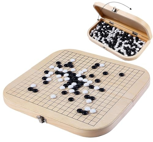 Juego del Go, Tablero de Madera, Para Principiantes, Ajedrez Go con Piedras de Melamina, Estrategia Portátil