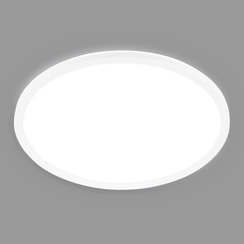 BRILONER - Classe énergétique A Plafonnier LED Ultra Efficient, env. 50.000h de lumière, plat, lumière indirecte, lampe LED, lampe de salon, panneau LED, lampe de cuisine, 42x3 cm, blanc