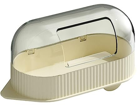 FINLALO Hamster-Sandbad, transparenter Hamster-Sandbadbehälter, großes Fenster, leicht zu reinigen, Schnapp-Design, Hamster-Sandbox, Hamster-Badewanne für Rennmäuse oder andere kleine Haustiere (Gelb)