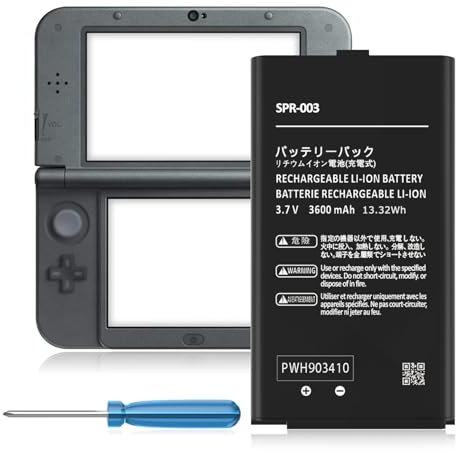 SPR-003 Batterie pour Nintendo 3DS XL New 3DS XL LL Console de Jeu, 3600mAh Haute capacité Batterie de Remplacement pour Nintendo Switch Console