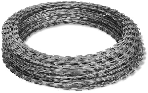 LAPOOH Alambre Concertina OTAN helicoidal 2 uds Acero galvanizado 60 m, Alambre De Espino Galvanizado, Rollo Alambre para Cercados