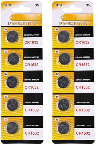 Qsvbeeqj Lot de 5/10 piles bouton au lithium CR1616 CR1620 CR1625 CR1632 3 V pour télécommandes et appareils électroniques