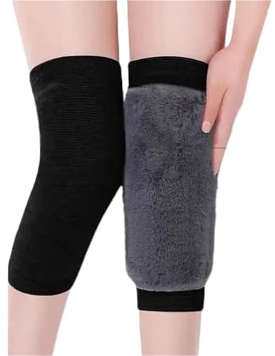 Rodilleras Rodilleras Con Piernas Cálidas Y Acolchado De Felpa Adecuadas For Deportes Al Aire Libre Rodilleras Elasticidad(Black,XL)