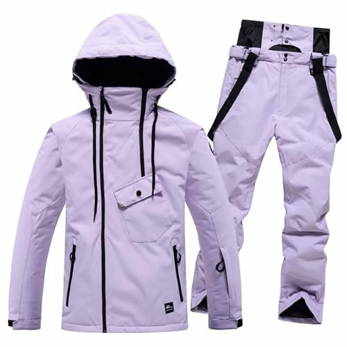 Generisch Skianzug Herren 2 Teilig Set Winter Schneeanzug Wasserdicht Thermo Overall Skibekleidung Warm Snowboardjacke Langlaufski Set Ski Anzug Snowboard Set Thermoanzug,G,XXL