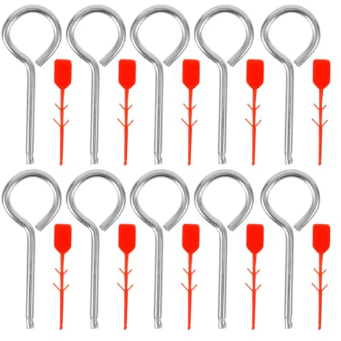 DOITOOL 10 perni di bloccaggio per estintore Set di perni di bloccaggio con etichette sigillate per attrezzature di sicurezza antincendio Forniture affidabili per estintori