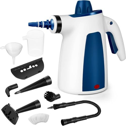 Portable Steam Cleaner,The Home Mini Hand Held Multi Purpose Steamer,Multifunctional Handheld Steam Cleaner 10 Attachments Stain Removal,Curtains,Car,Kitchen Tops & Much More