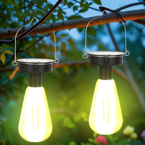 2 Stück Solar Glühbirnen für Draußen,Garten Solarleuchten Ersatzteile,8cm Solarleuchten Ersatz Top mit Heller LED Glühbirne,Transparente Solar Glühbirne für Solarlampen Solarlaterne Gartenleuchten (A)