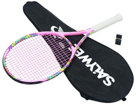 Harilla Tennisschläger Tennis Schläger vielseitige Männer Frauen mit Tragetaschen Training für Gartensportaktivitäten Freizeit, Rosa