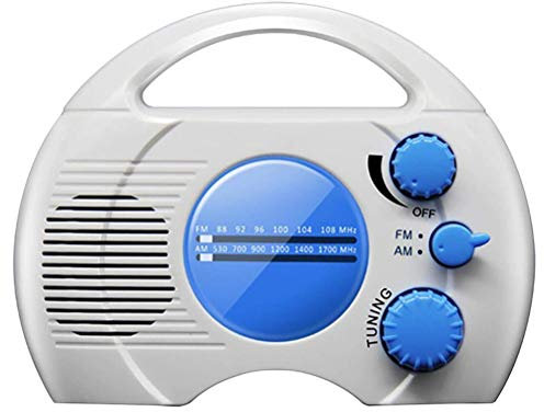 Imperméable à l'eau de Douche Radio Portable Radio AM FM Radio Murale pour Douche Piscine Bateau Plage Voyage ABS Matériel 15x5.7x11.5cm (Blanc)