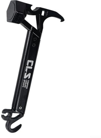 Camping Essentials zuverlässiger multifunktionaler Zelthammer mit zusätzlichem Komfort eines Flaschenöffners (schwarz)