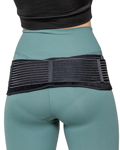 Sacroiliac SI Joint Hip Belt for Men & Women, Adjustable Anti-Slip Sciatica Support Belt, Lower Back Support Brace with 2 Elastic Straps for Sciatica, Pelvic, Lumbar, Leg and Nerve Pain Relief (XL)