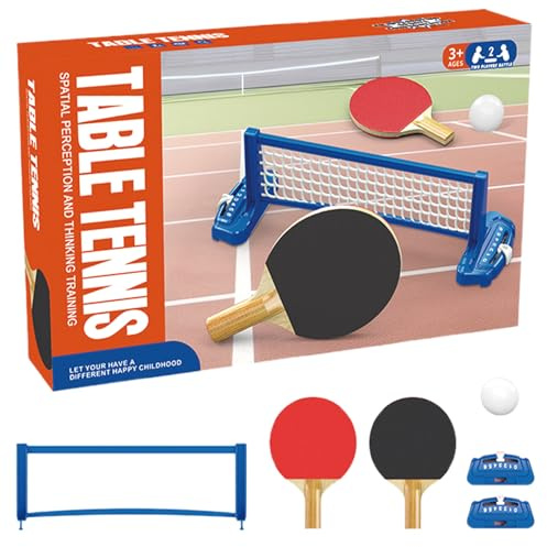 Mini-Tischtennis-Set, Tischspiel für Kinder – Lernspielzeug für Tischtennis für Familie, Schule, Haus, Büro, Innen, Reisen