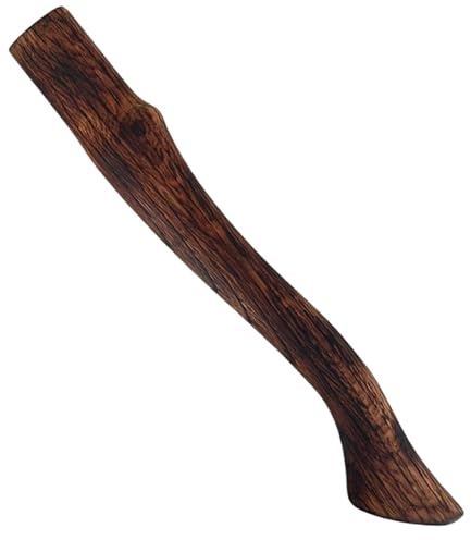 Dorccsi Axtgriff, Buchenholz, 37,1 cm lang, Axtgriff, Ersatz, karbonisiertes Beil mit gebogenem Ende, glatte, widerstandsfähige Axt-Griffe, Beil, Ersatz-Ax